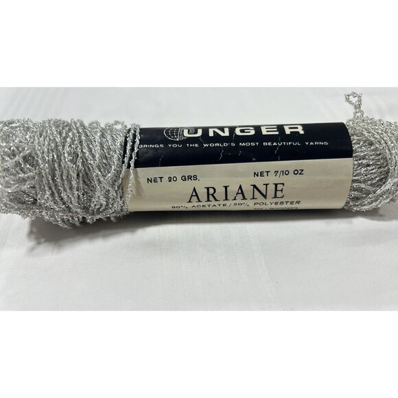 Vintage Unger Ariane Metallic Silver Glitter Yarn - Picture 2 of 3